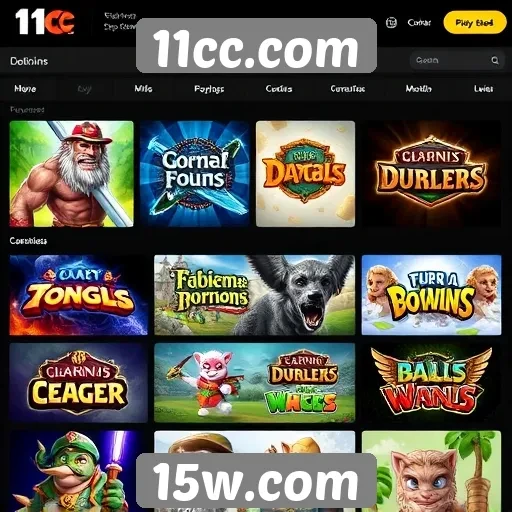 Jogos disponíveis no 11cc.com e suas categorias